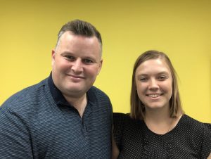 Richard Brown and Janina Neumann smiling at the camera