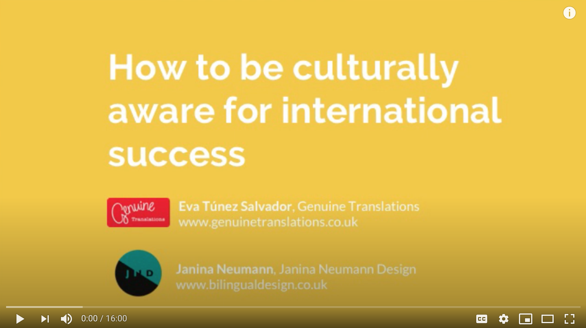 Webinar title page, text 'How to be culturally aware for international success'