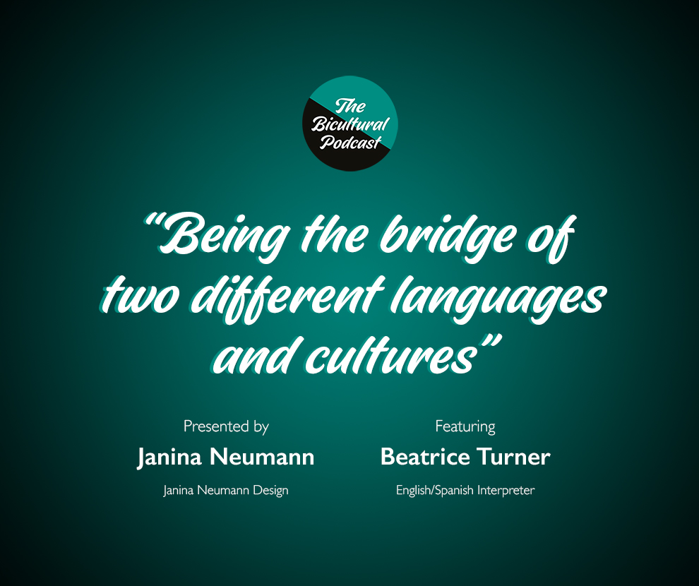 The Bicultural Podcast logo, "Being the bridge of two different languages and cultures"