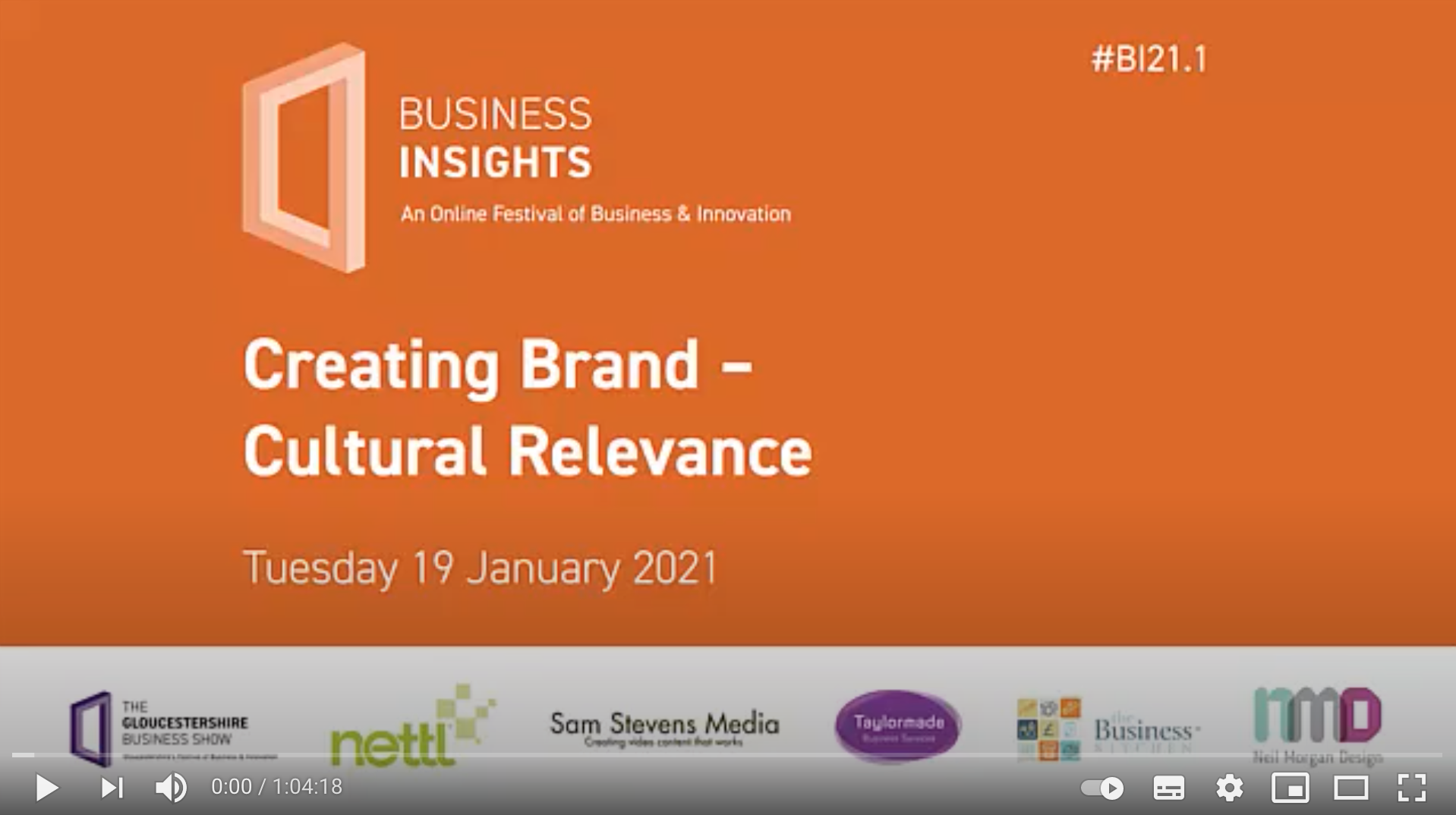 Webinar title page, text 'Creating Brand Cultural Relevance'