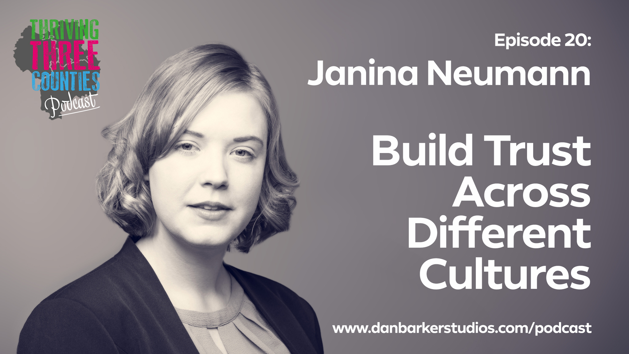 Headshot of Janina Neumann, text says "Episode 20: Janina Neumann, build trust across different cultures"