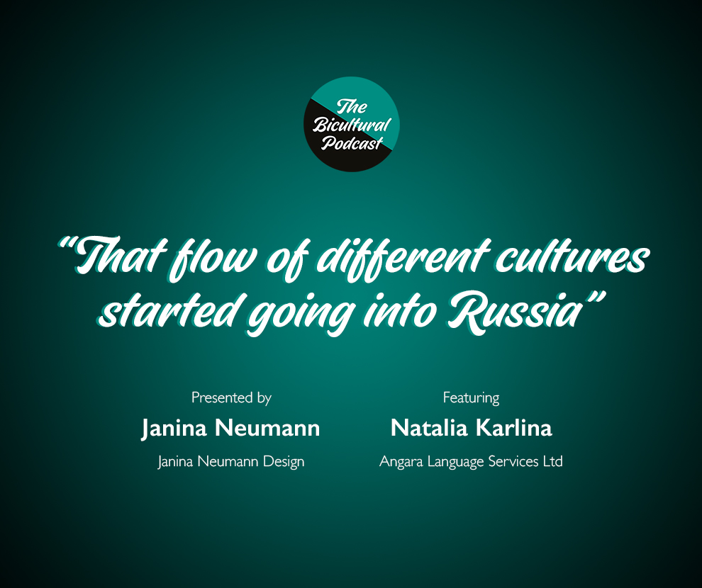 The Bicultural Podcast logo, "That flow of different cultures started going into Russia"