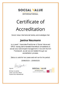 Social Value International Level 1 Associate Practitioner Certificate_Janina Neumann
